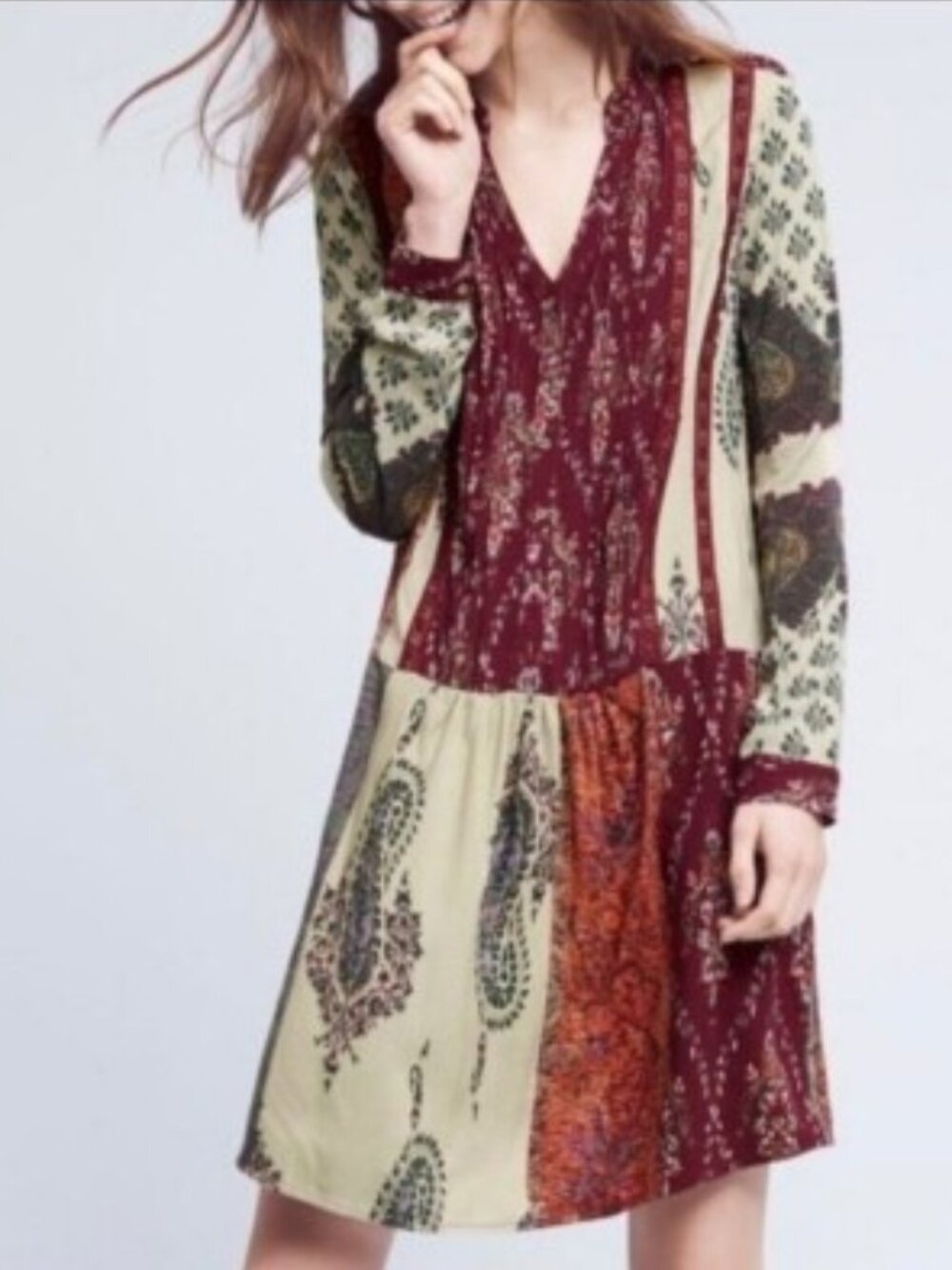 Anthropologie x Tiny Patchwork Paisley Tunic Dress - Small